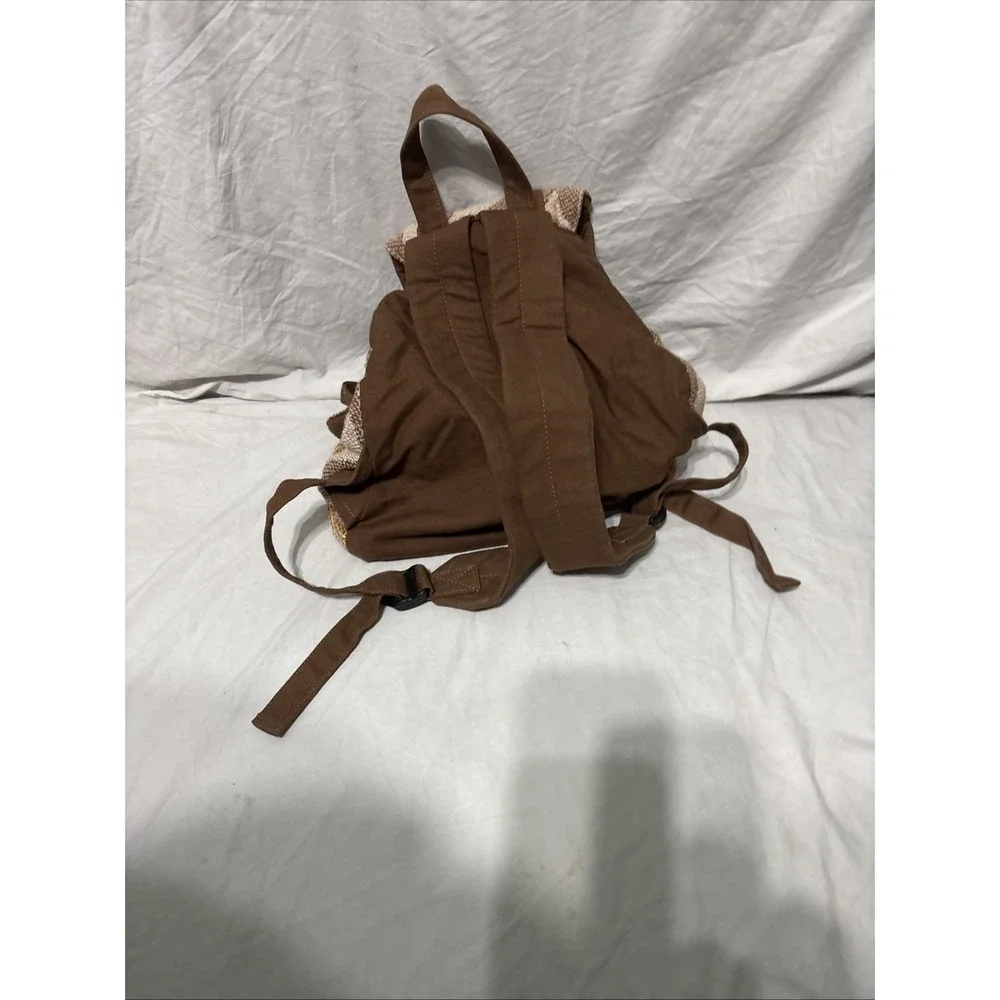 Roxy Drifter Rucksack Woven Boho Drawstring Neutral Tan‎ Pink Hippy Backpack Bag